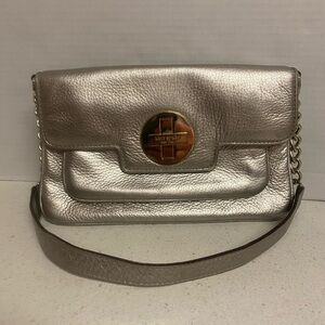 kate spade Metallic Silver Newbury Lane Leather Shoulder Bag